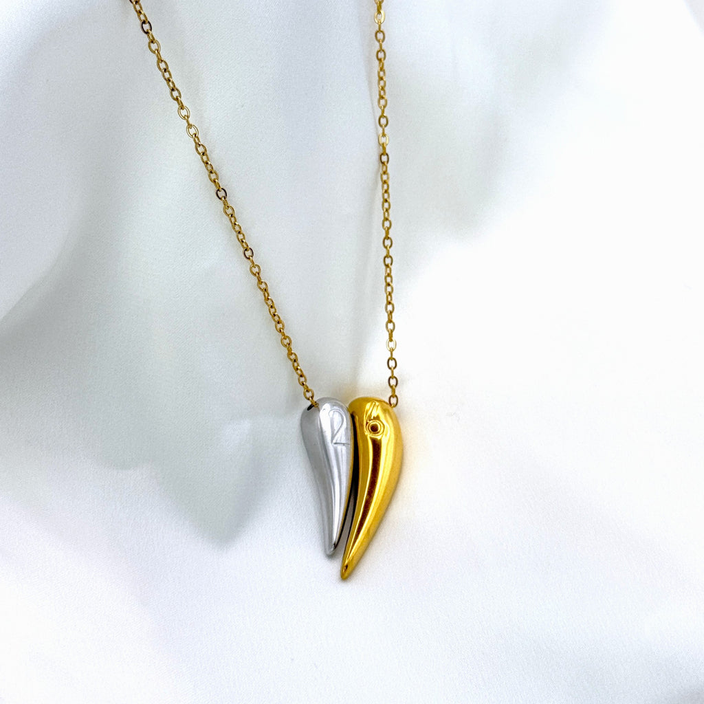 Κολιέ Ατσάλινο Layering Με Χρυσό και Ασημί Στοιχείο