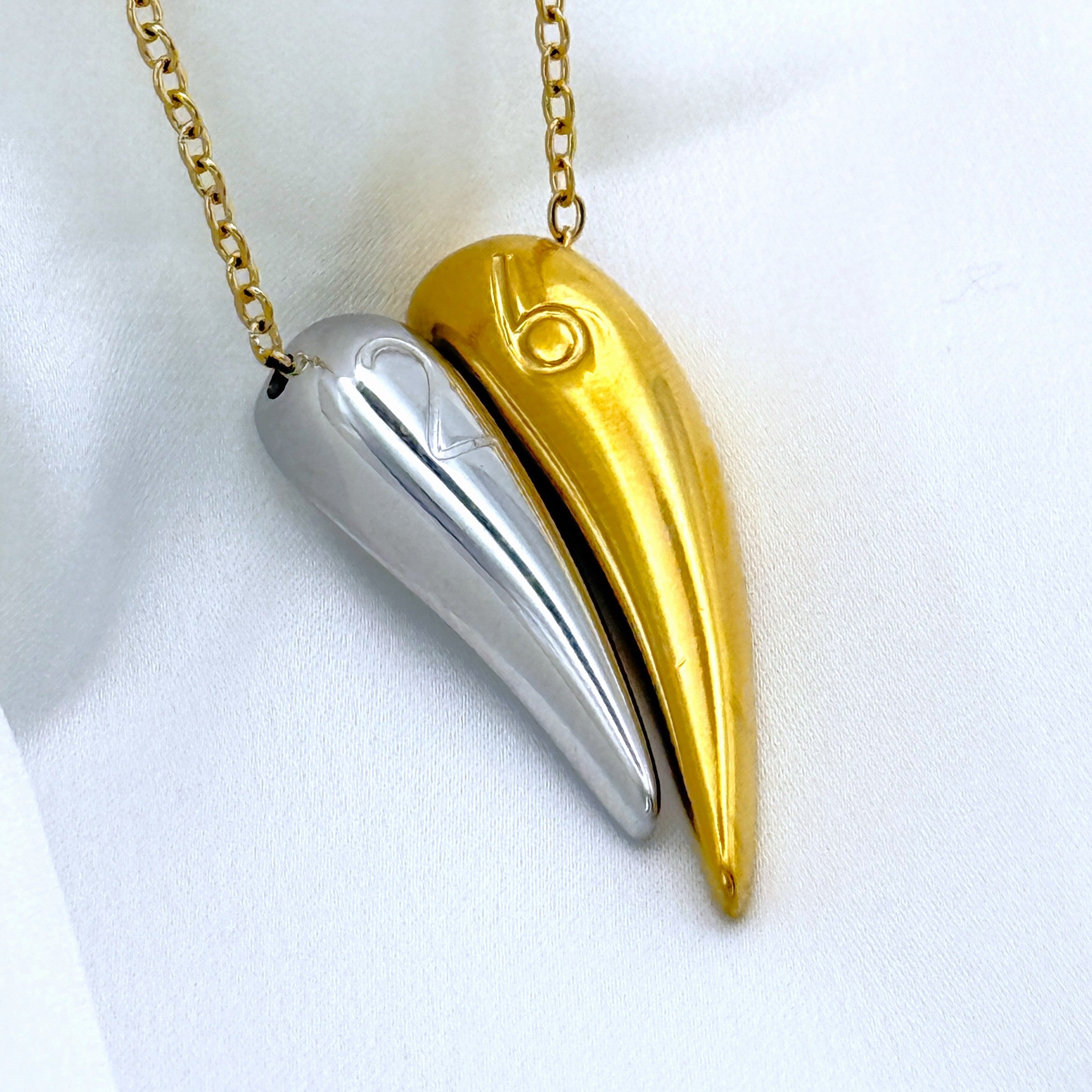 Κολιέ Ατσάλινο Layering Με Χρυσό και Ασημί Στοιχείο