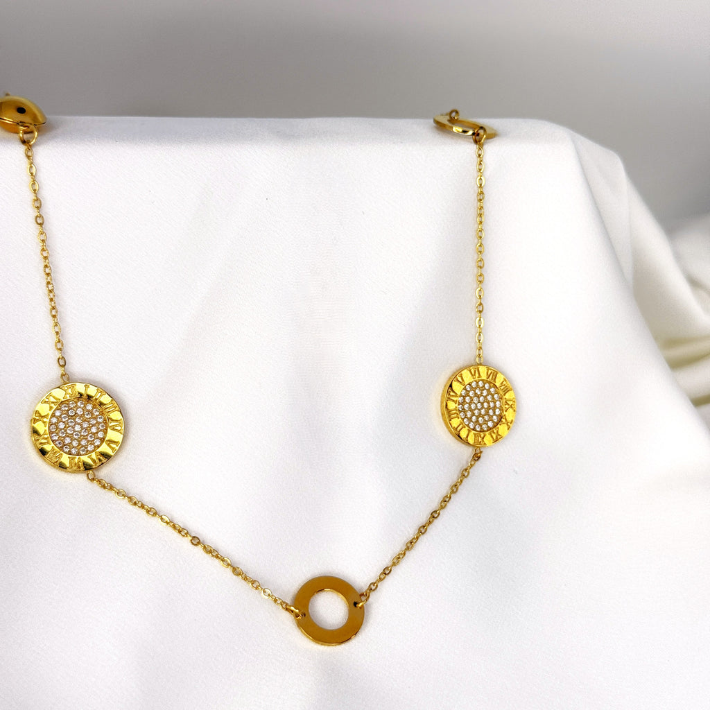 Κολιέ Ατσάλινο Multi-Circle Charm (Μακρύ)
