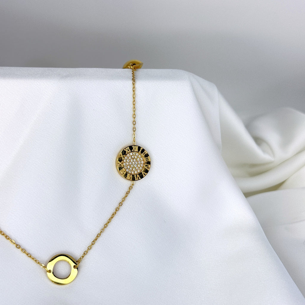 Κολιέ Ατσάλινο Multi-Circle Charm (Μακρύ)
