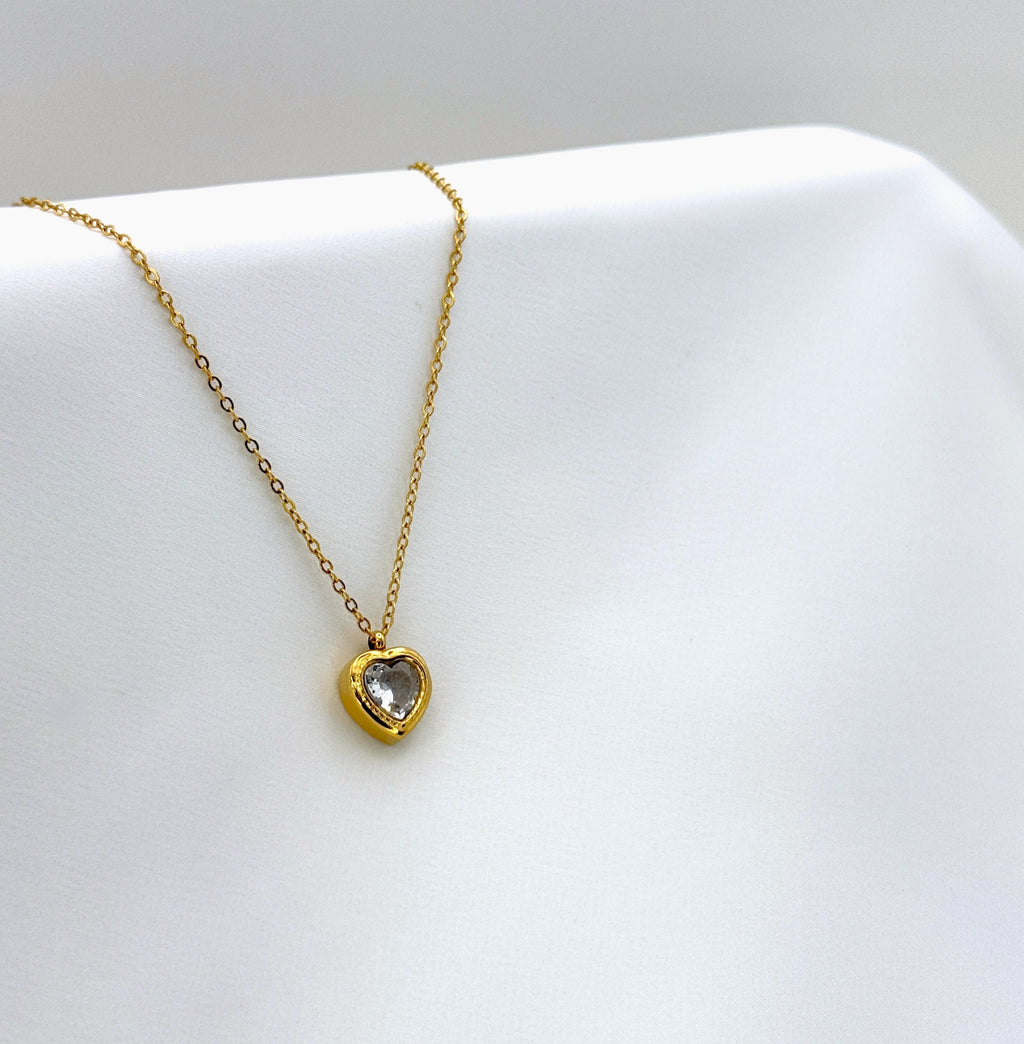 Κολιέ Ατσάλινο Heart Solitaire