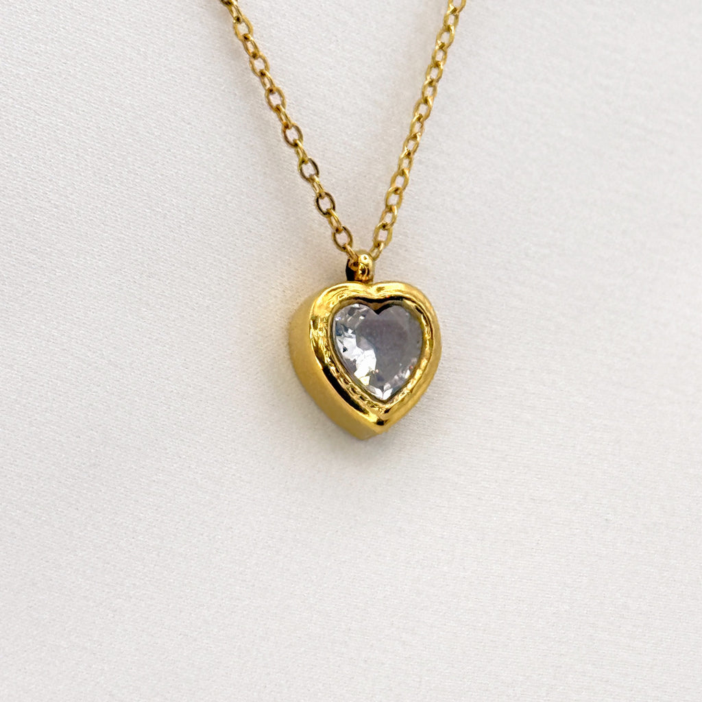 Κολιέ Ατσάλινο Heart Solitaire