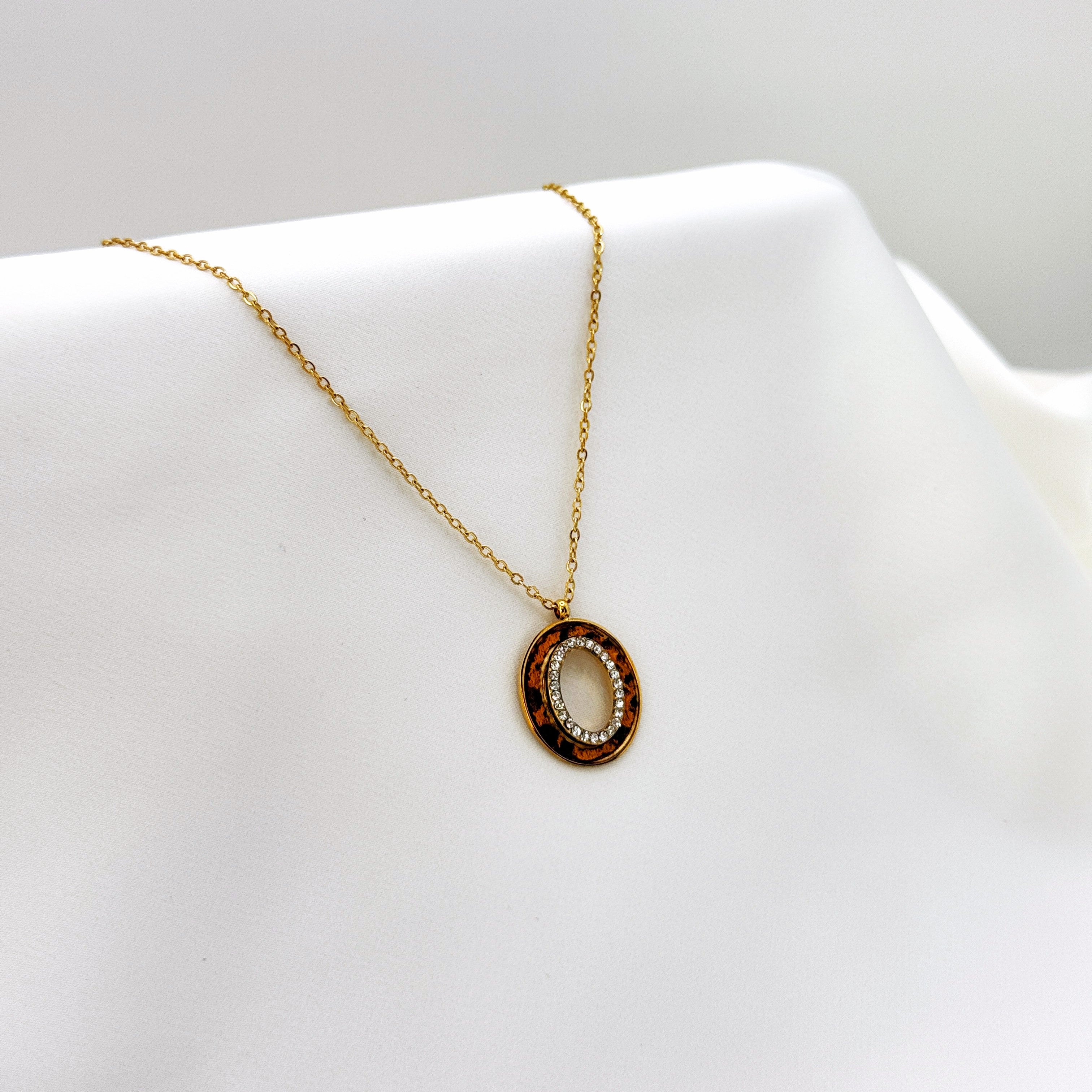 Κολιέ Ατσάλινο Oval Enamel Pendant