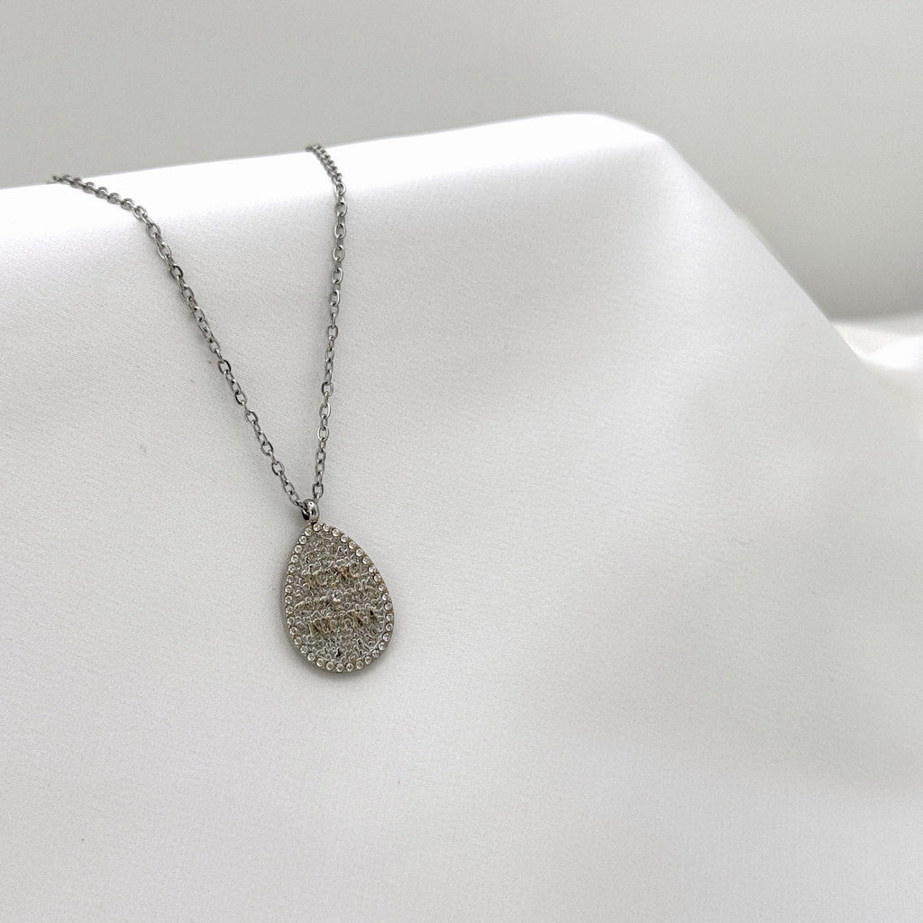 Κολιέ Ατσάλινο Pear Shape Religious Pendant