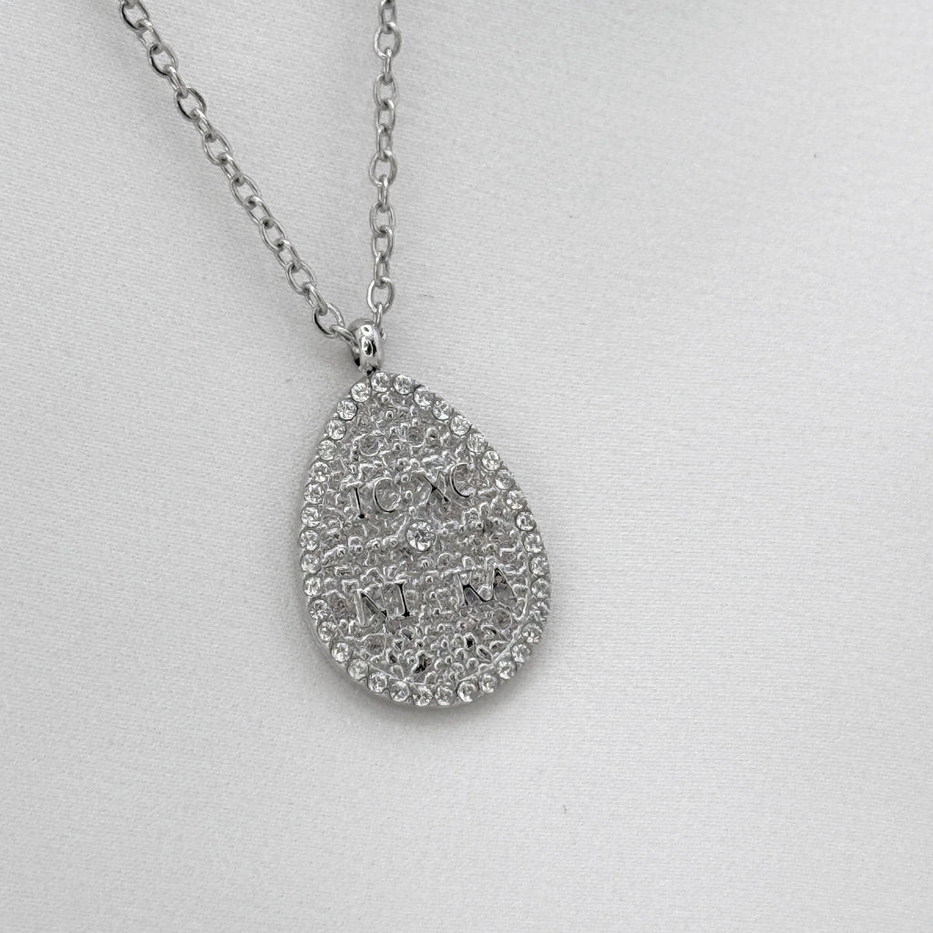 Κολιέ Ατσάλινο Pear Shape Religious Pendant