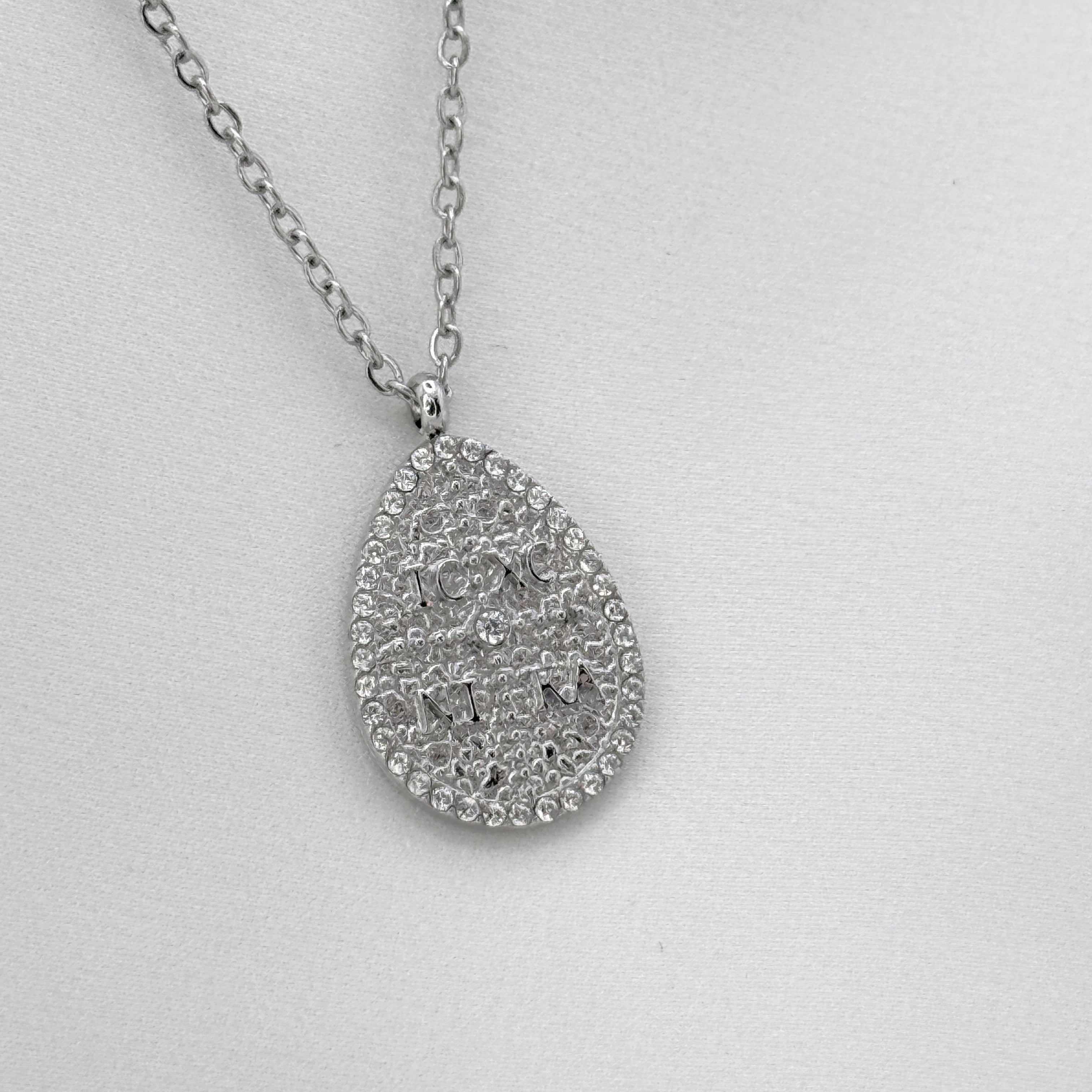 Κολιέ Ατσάλινο Pear Shape Religious Pendant