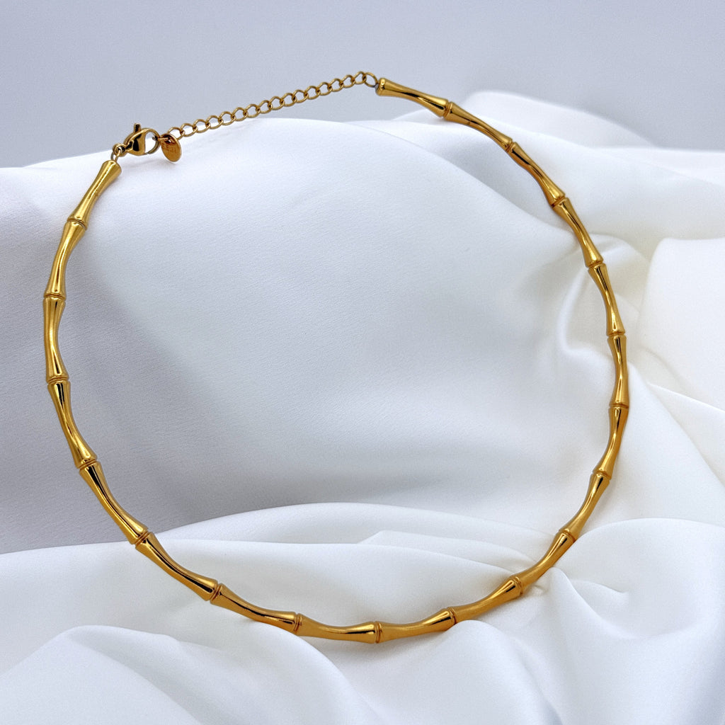 Κολιέ Ατσάλινο Rigid Bamboo Link Choker