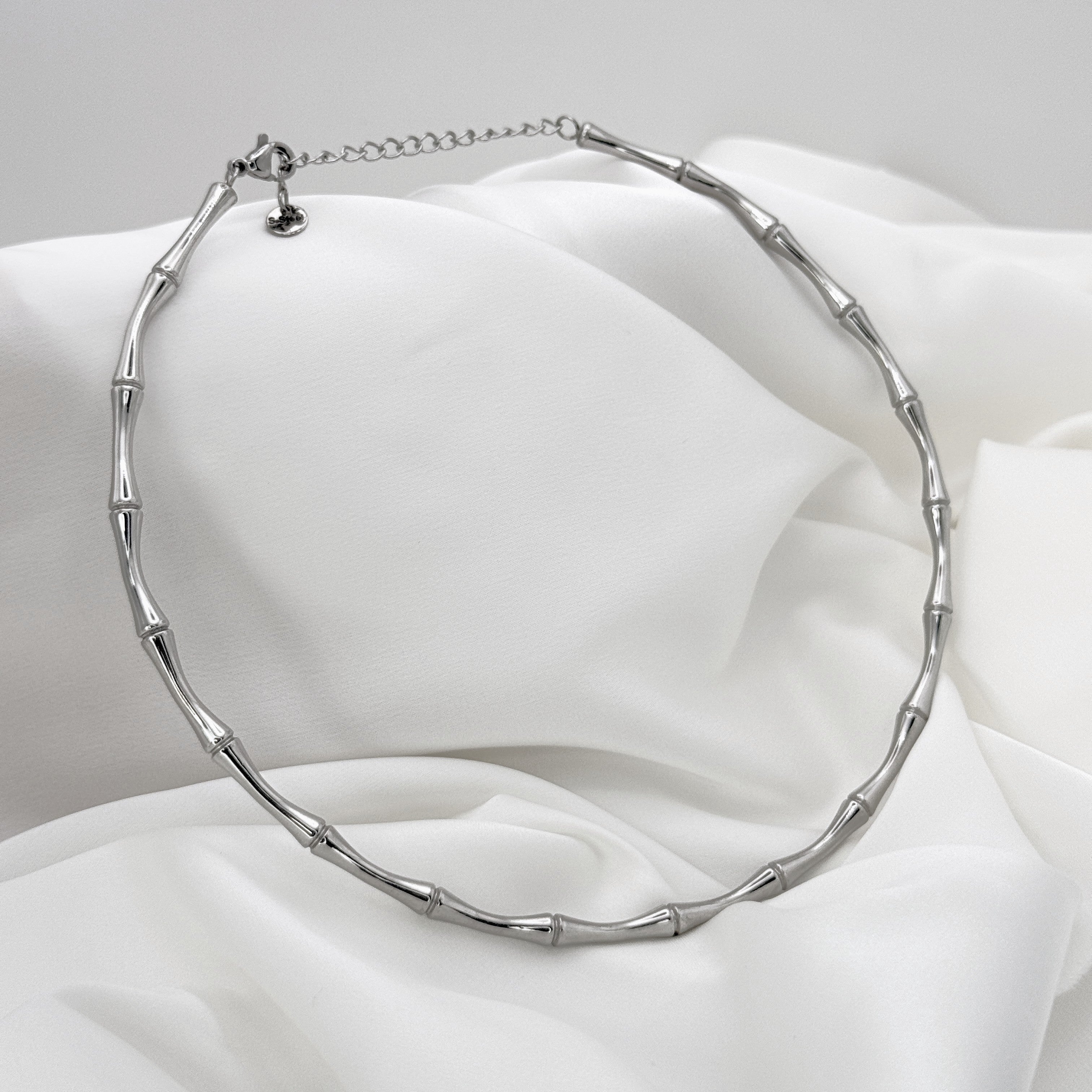 Κολιέ Ατσάλινο Rigid Bamboo Link Choker