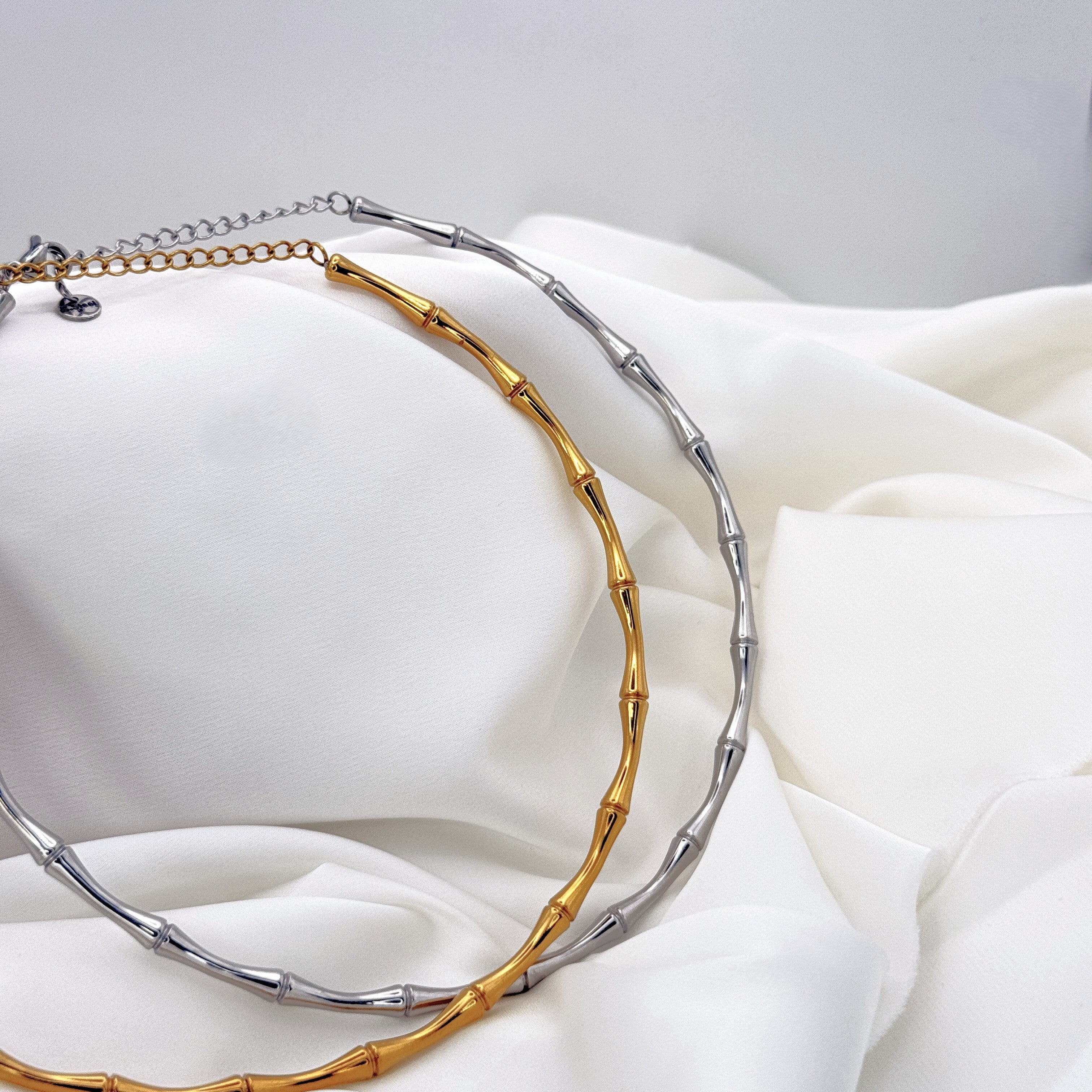 Κολιέ Ατσάλινο Rigid Bamboo Link Choker