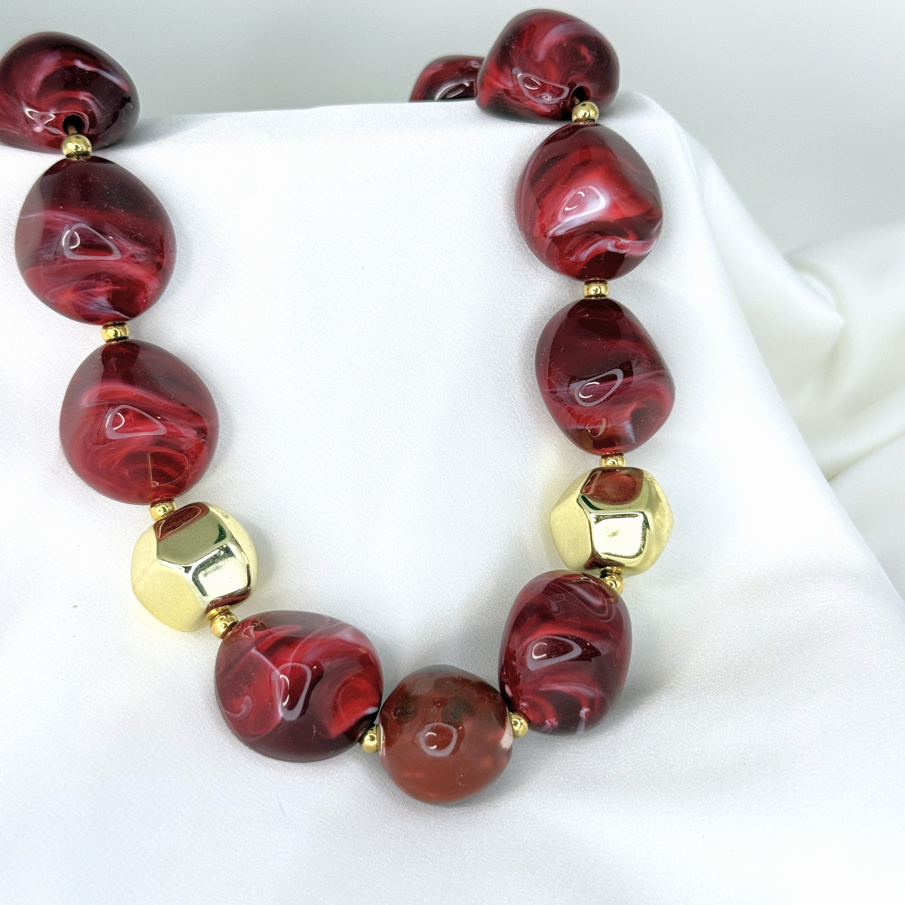 Statement Κολιέ Με Μεγάλες "Marble" Χάντρες