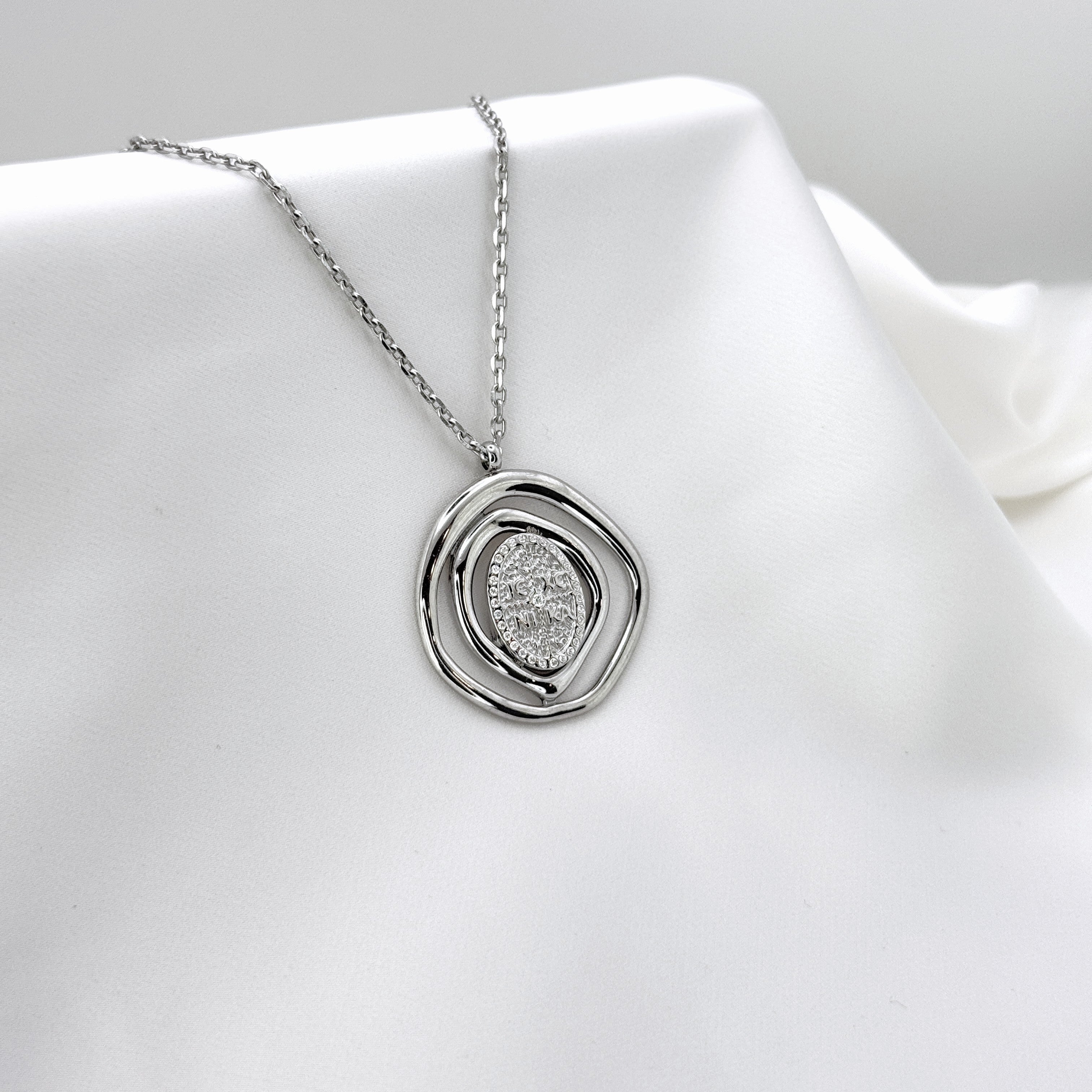 Κολιέ Ατσάλινο Gold Abstract Orbit