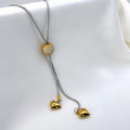 Κολιέ Snake Chain Με Χρυσή Σφαίρα Κρυστάλλων Και Κρεμαστές Καρδιές