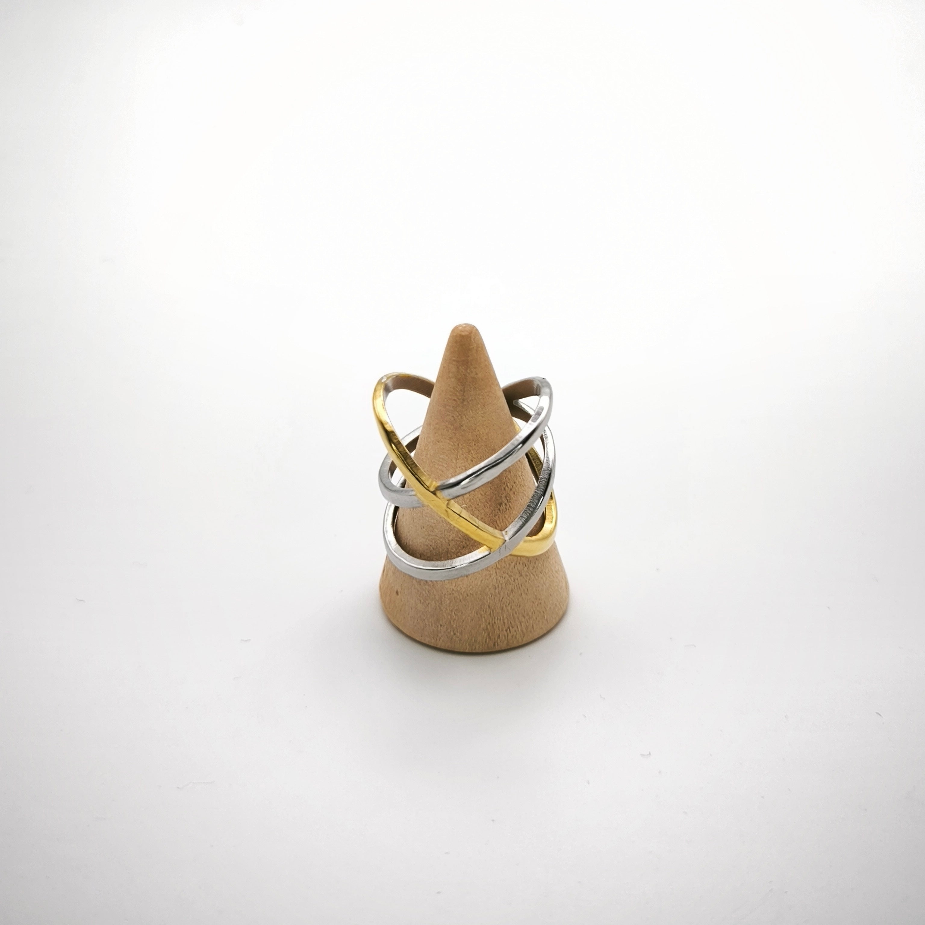 Δαχτυλίδι Δίχρωμο Πλεκτό