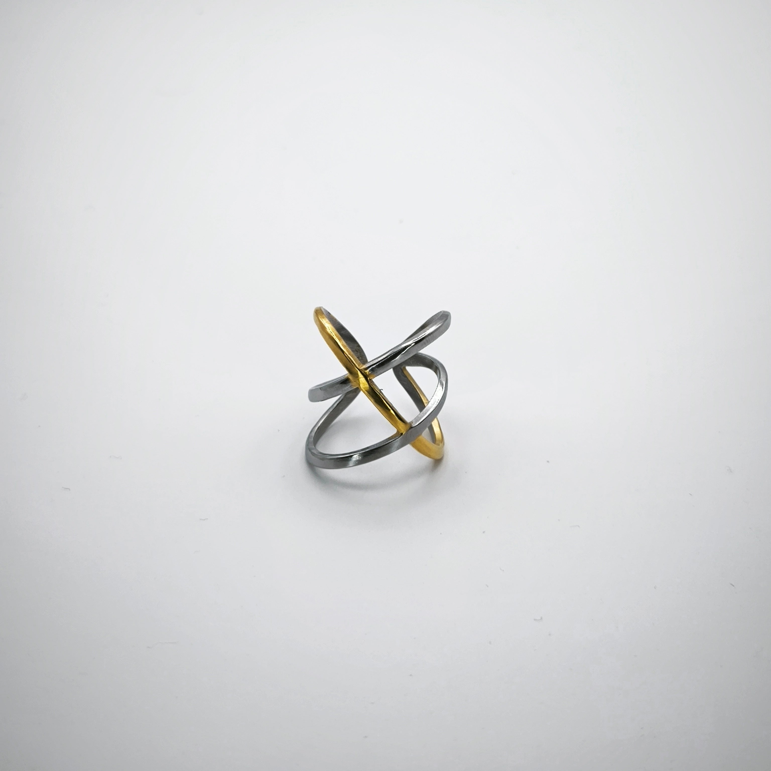 Δαχτυλίδι Δίχρωμο Πλεκτό