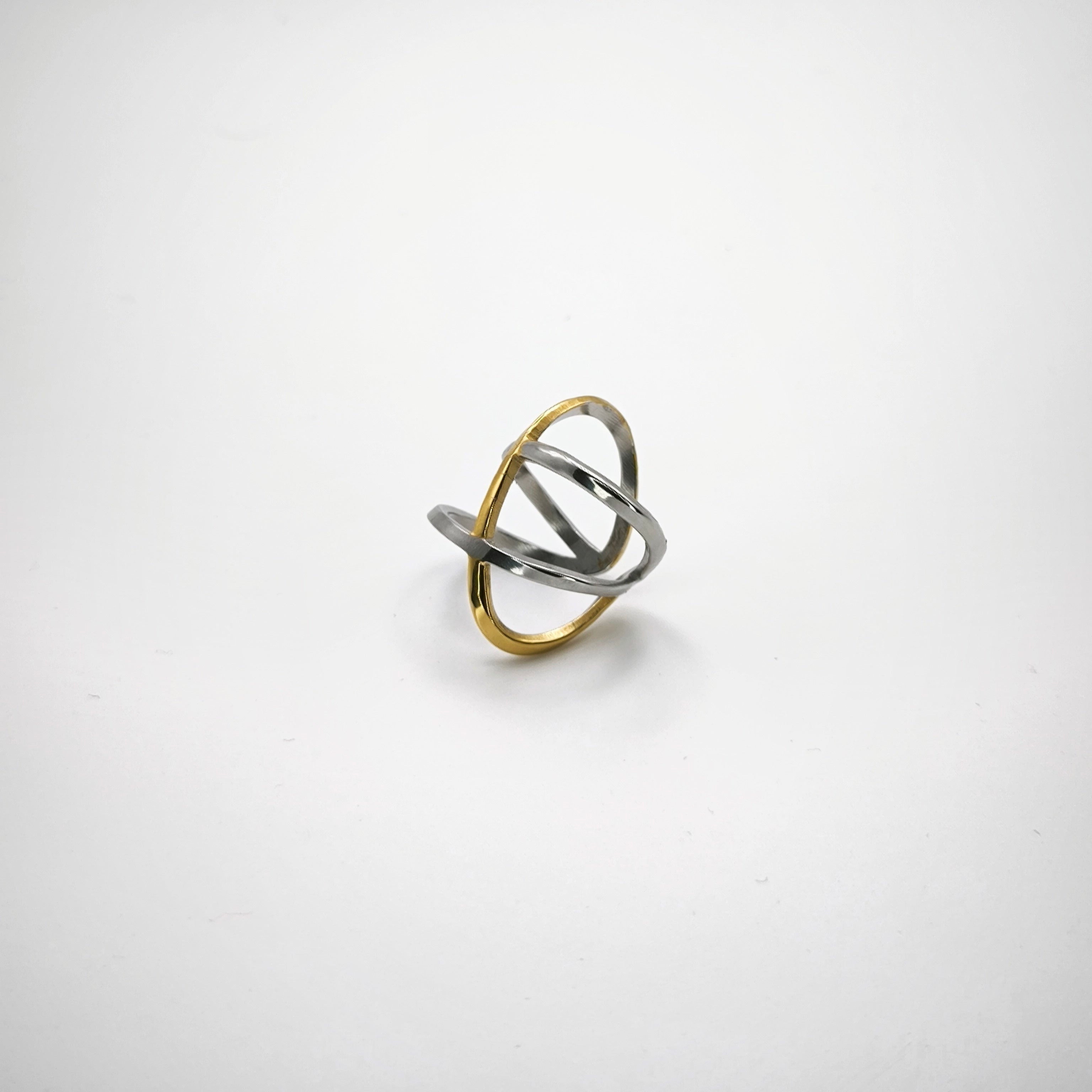 Δαχτυλίδι Δίχρωμο Πλεκτό