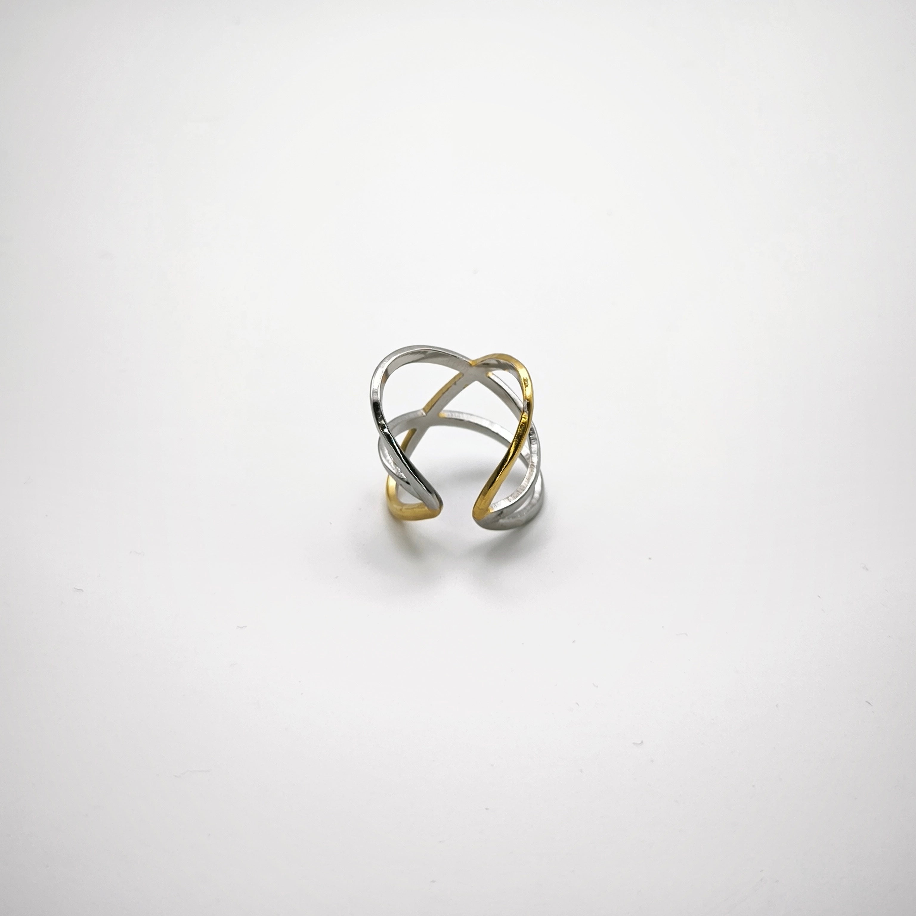 Δαχτυλίδι Δίχρωμο Πλεκτό