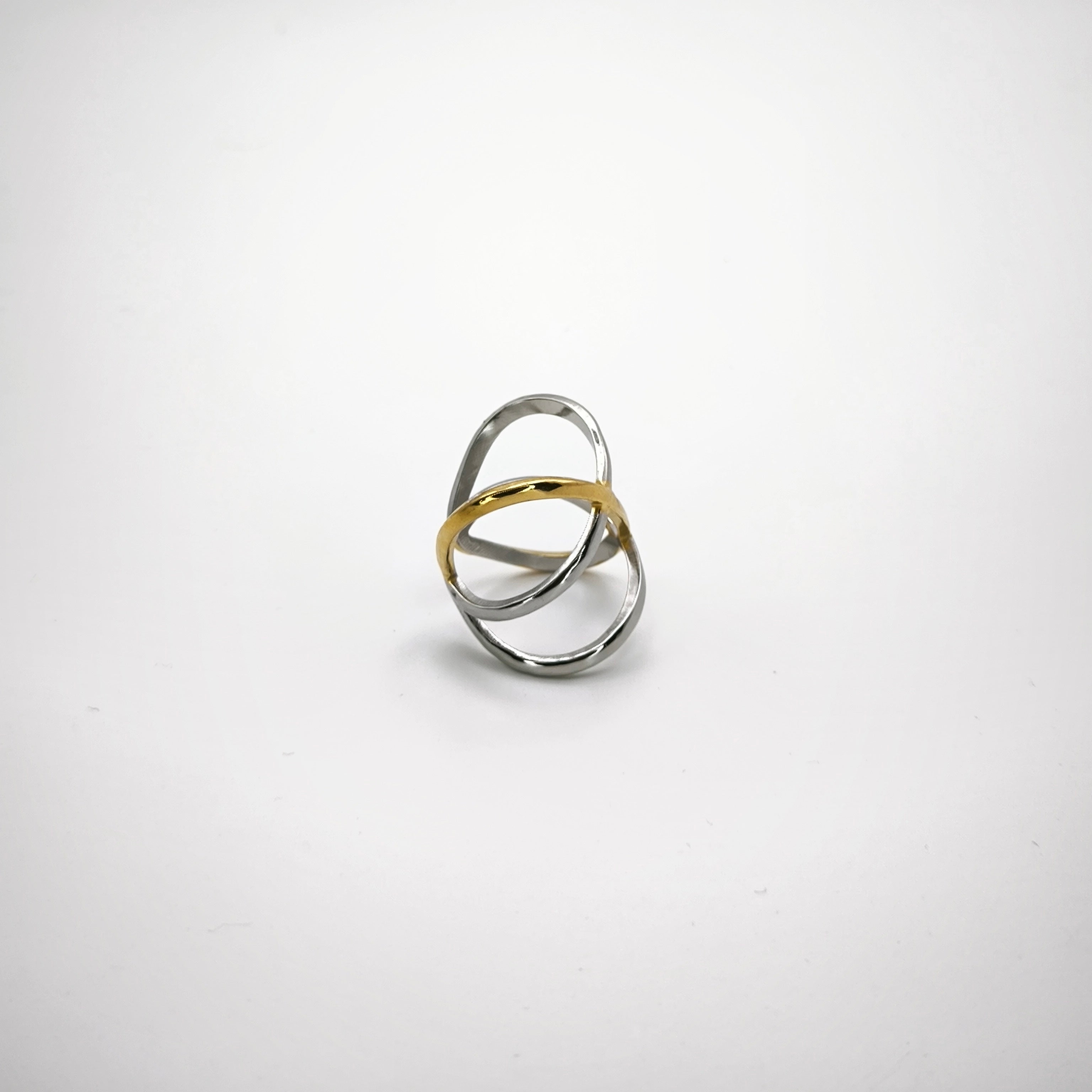 Δαχτυλίδι Δίχρωμο Πλεκτό