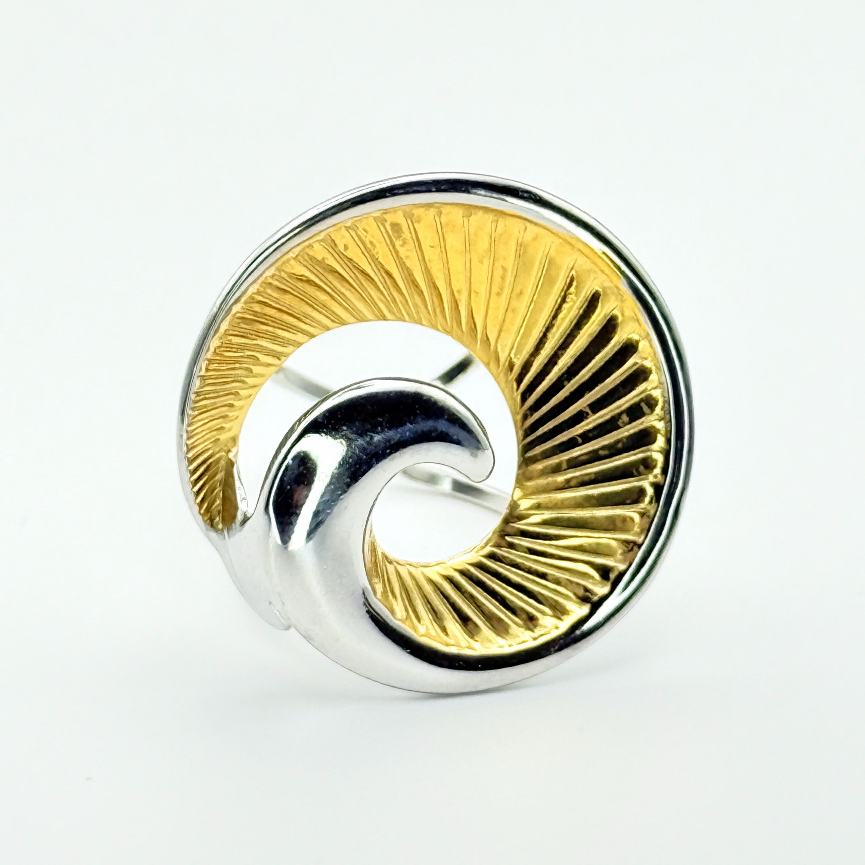 Δαχτυλίδι Ατσάλινο Δίχρωμο Στριφτό