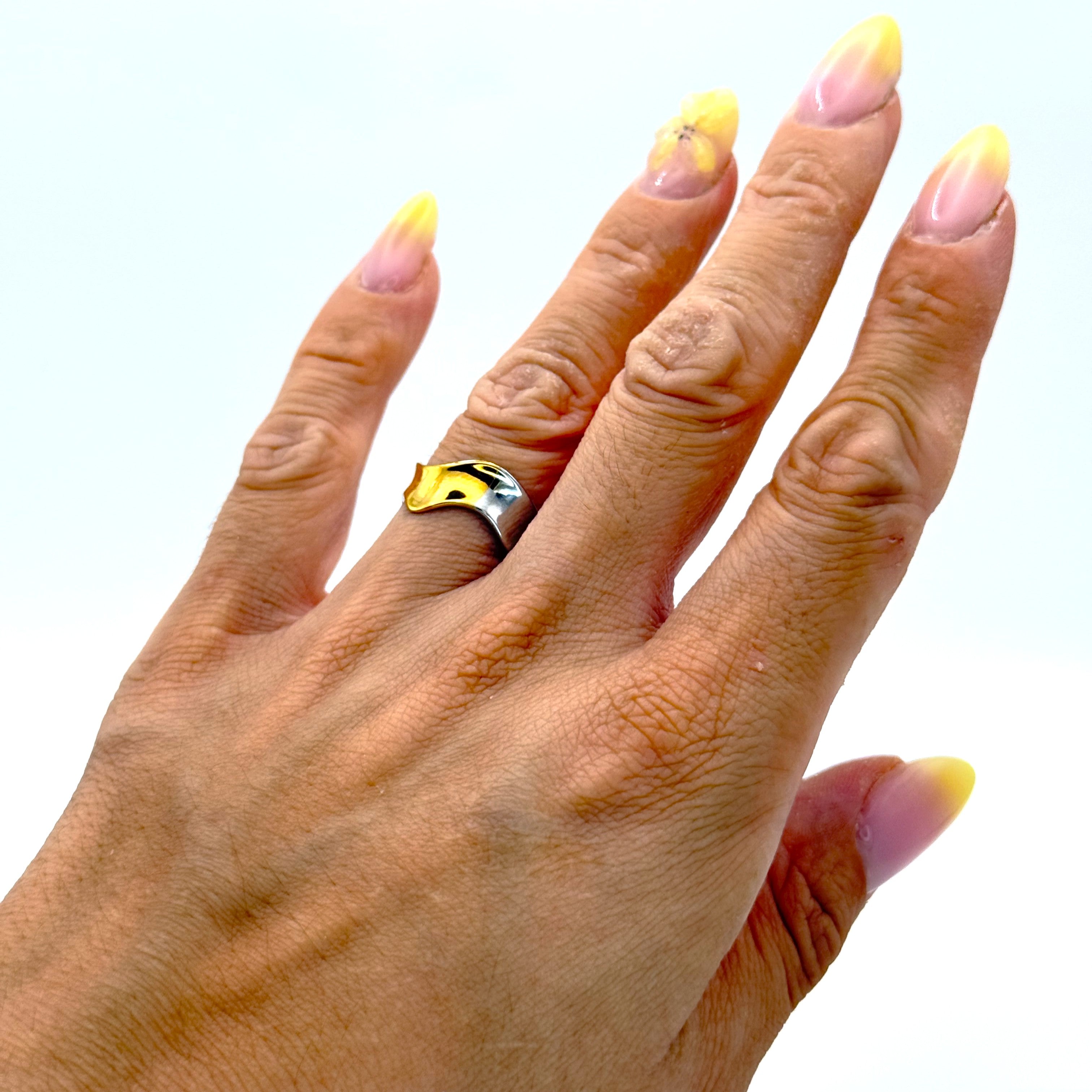 Δαχτυλίδι Ατσάλινο Μικρό Δίχρωμο