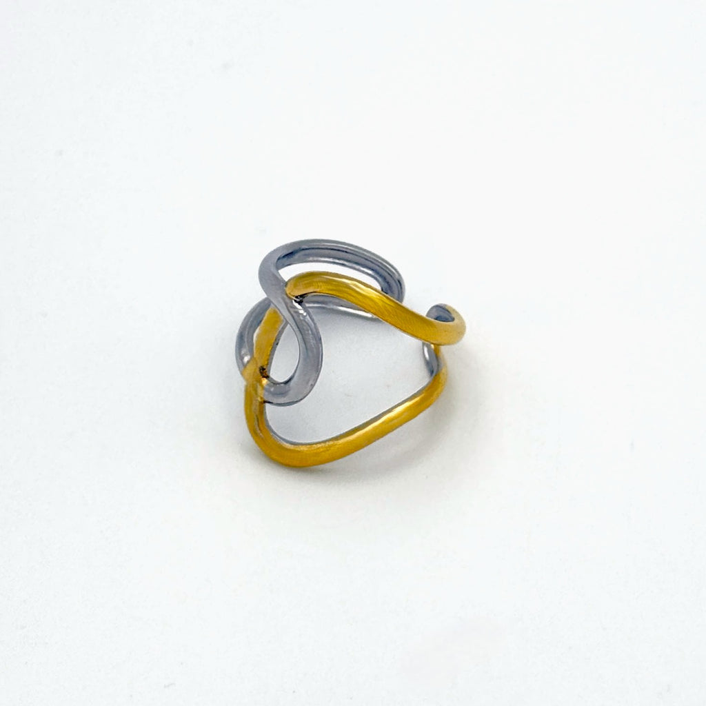 Δαχτυλίδι Ατσάλινο Δίχρωμο Στριφτό Ανοιχτό