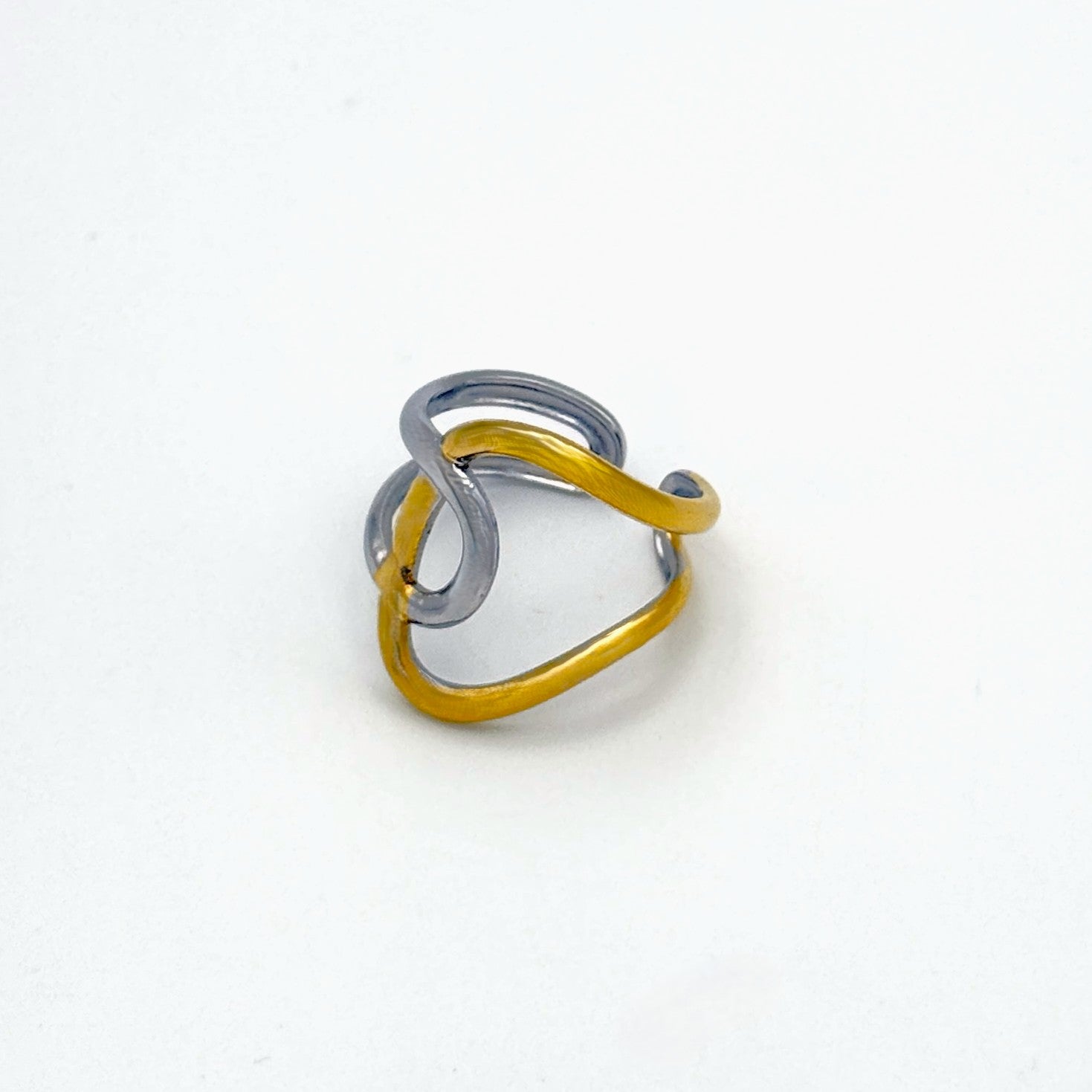 Δαχτυλίδι Ατσάλινο Δίχρωμο Στριφτό Ανοιχτό