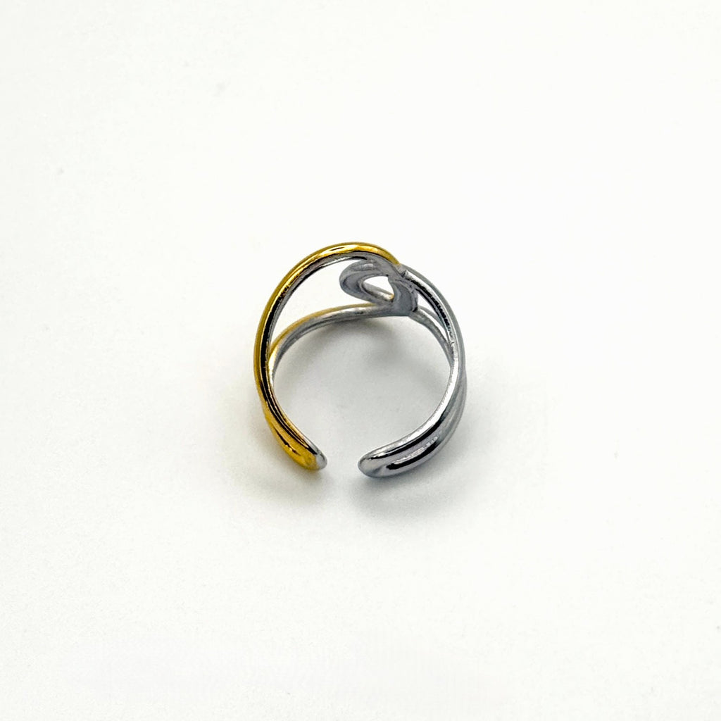 Δαχτυλίδι Ατσάλινο Δίχρωμο Στριφτό Ανοιχτό