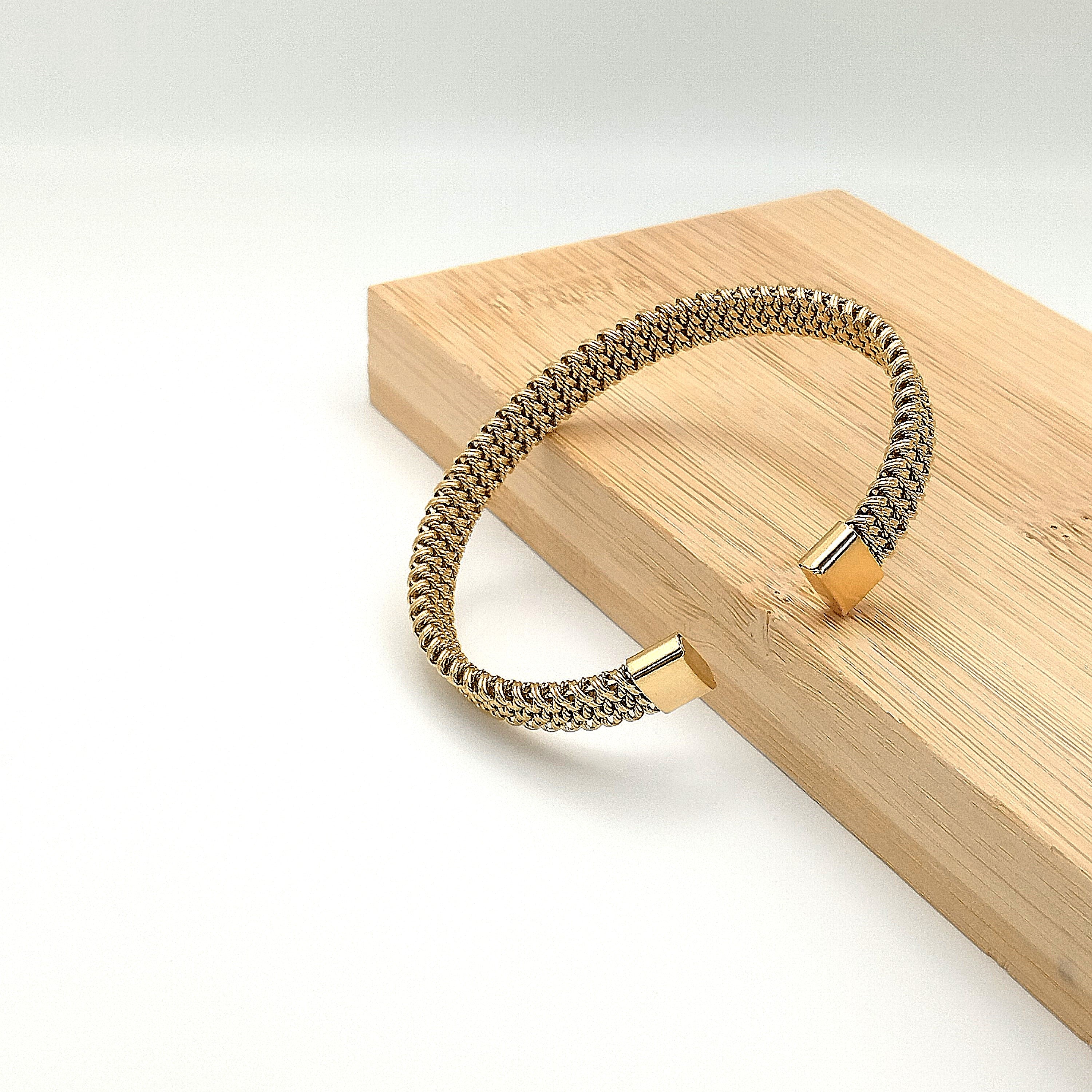 Χειροπέδα πλεκτή Χρυσό