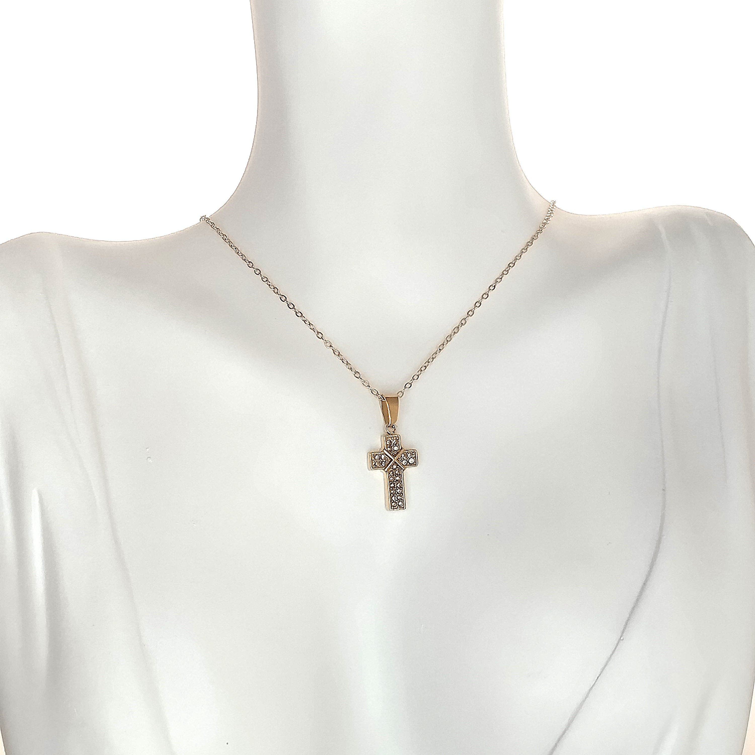 Κολιέ με σταυρό μικρό Χρυσό