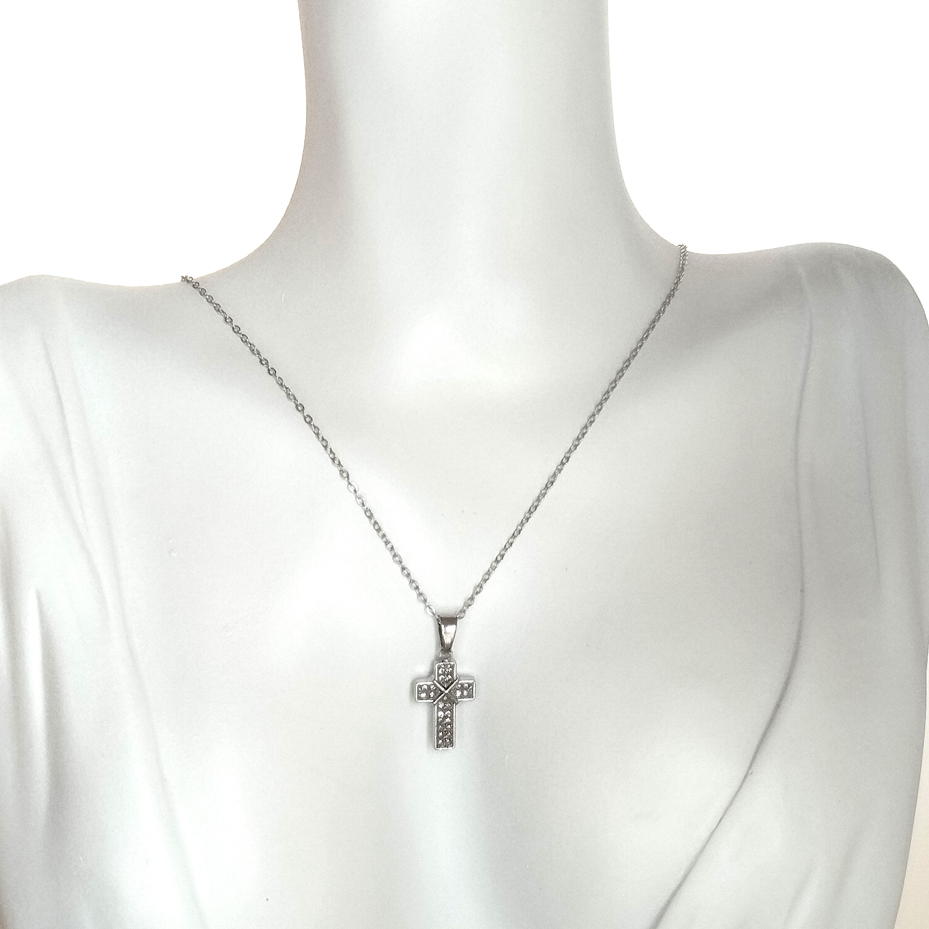 Κολιέ με σταυρό μικρό Ασημί