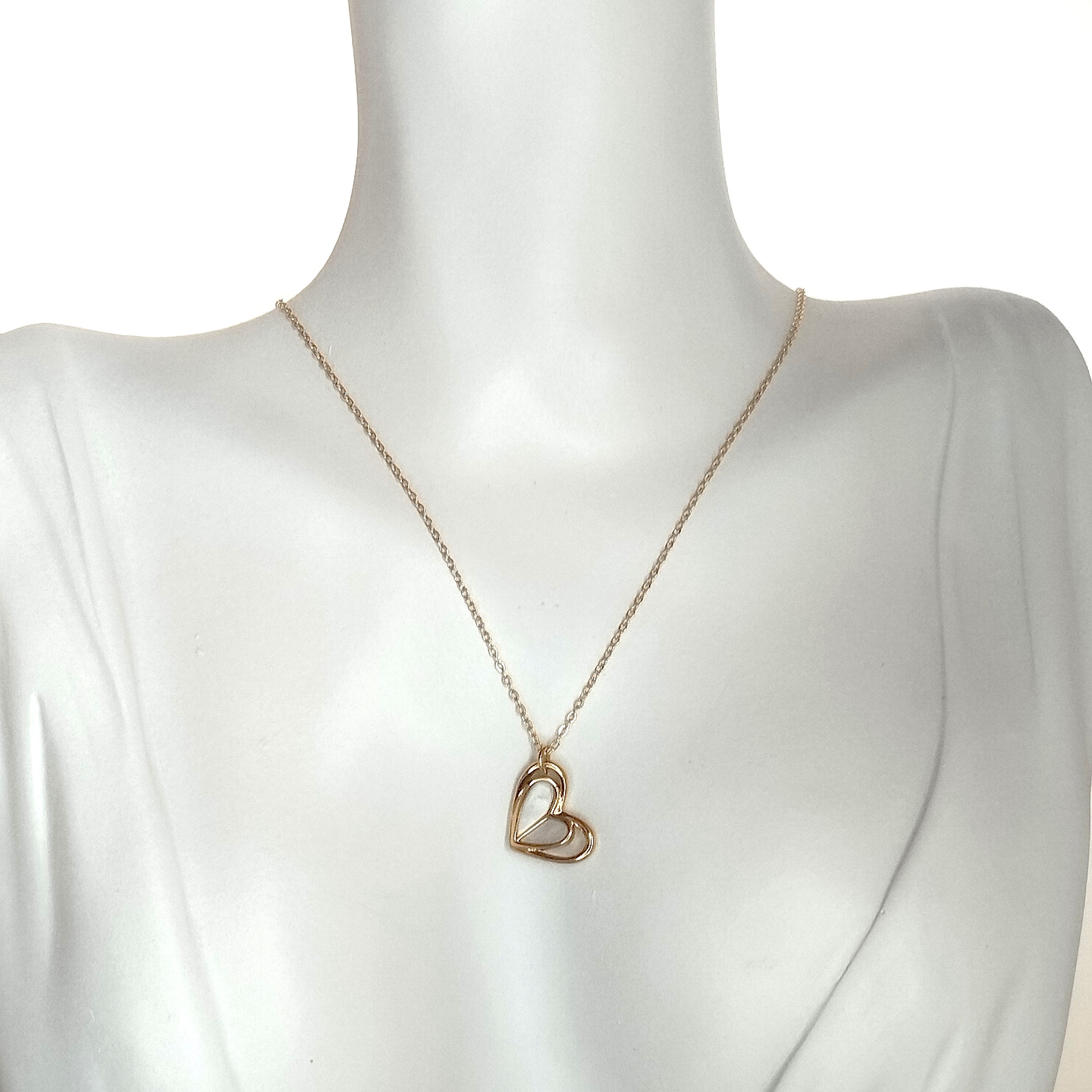 Κολιέ καρδιά με φίλντισι Χρυσό