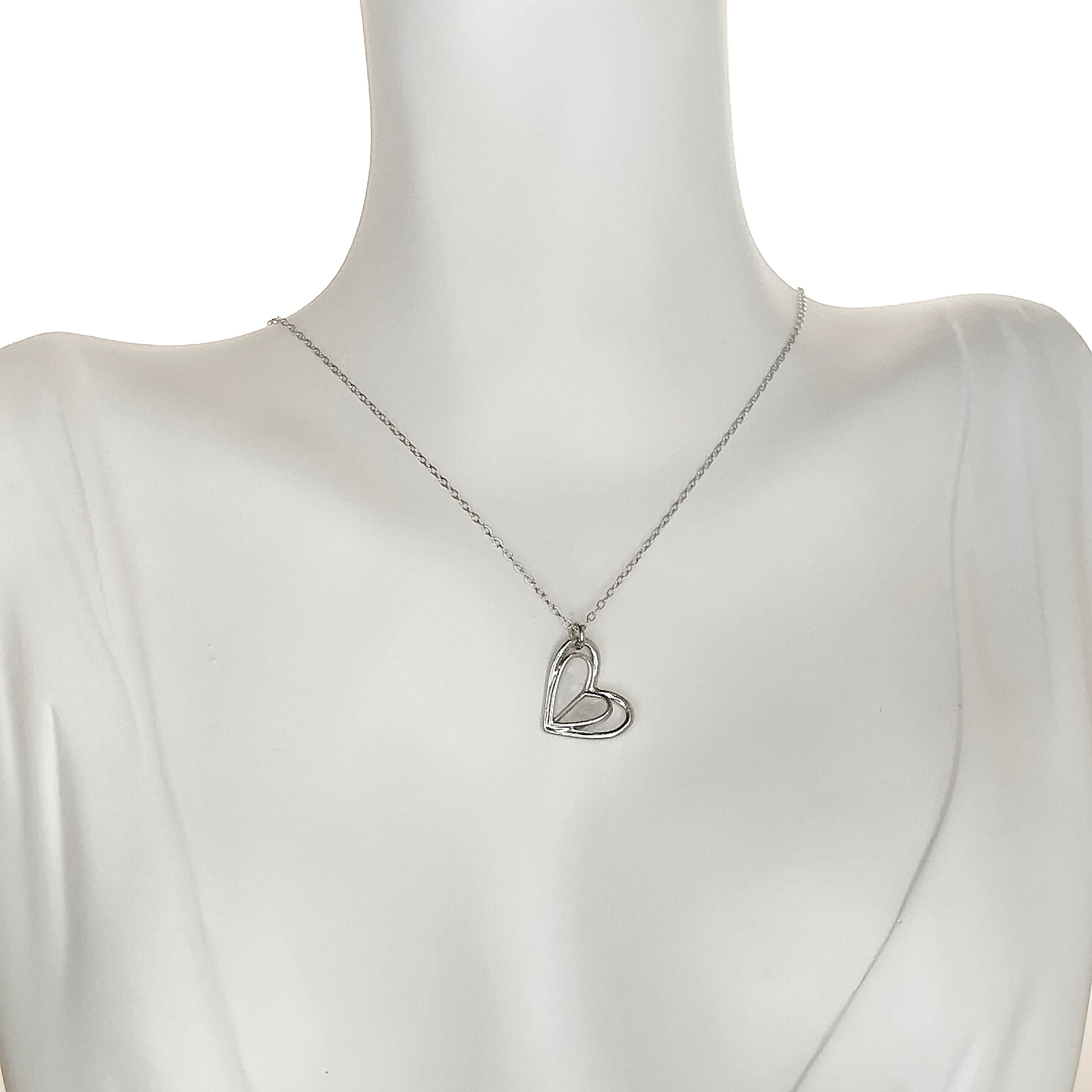 Κολιέ καρδιά με φίλντισι Ασημί