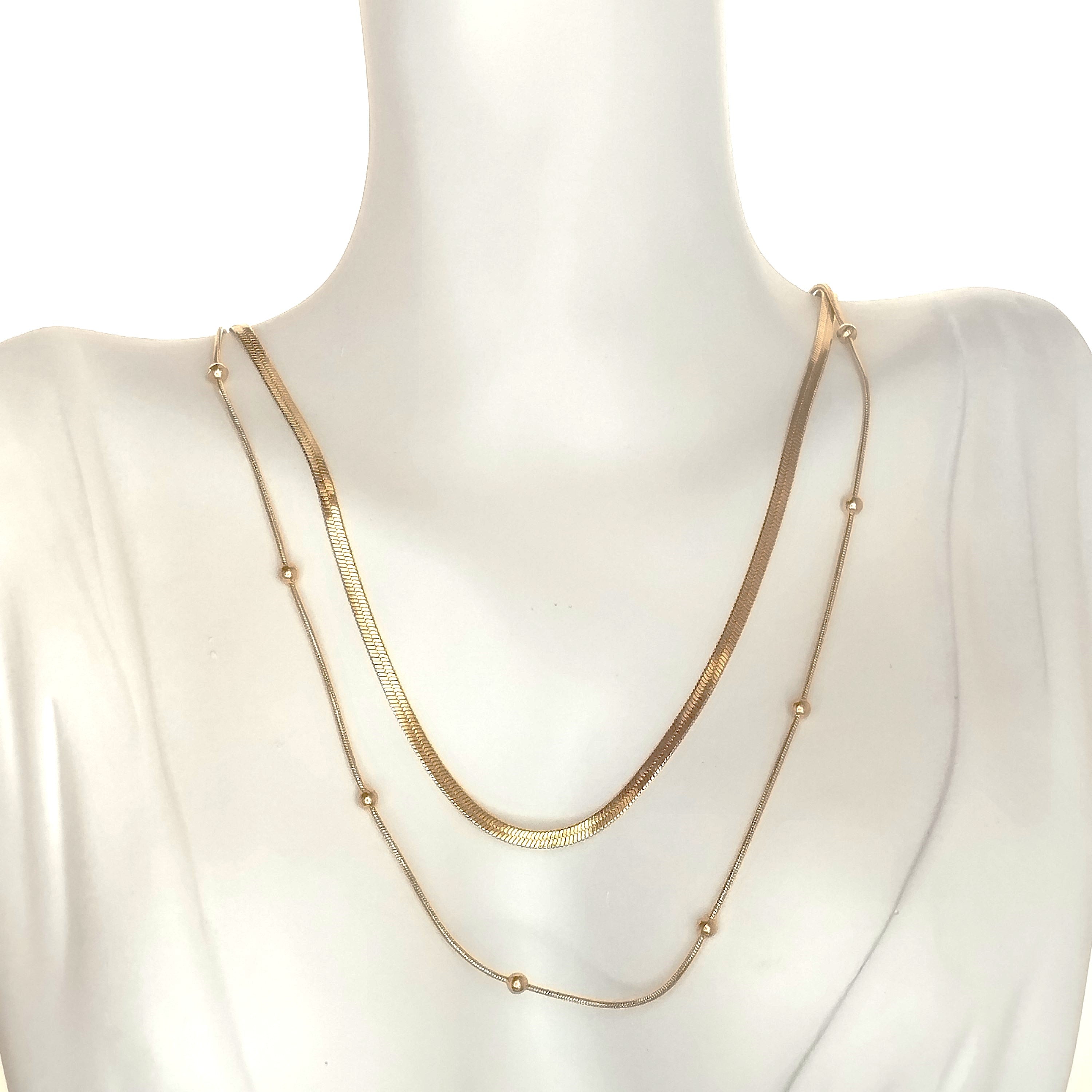 Κολιέ πολυτελείας διπλό minimal Χρυσό